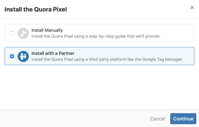 etapa 2 de como instalar o Quora pixel com o Gerenciador de tags do Google
