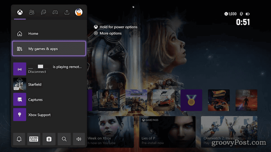 Escolha meus aplicativos de jogos no menu Xbox