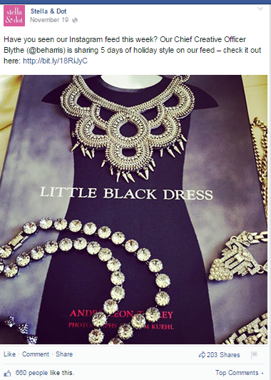 post de stella e dot no facebook