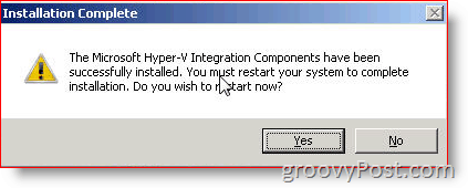 Instale os Serviços de Integração do Hyper-V
