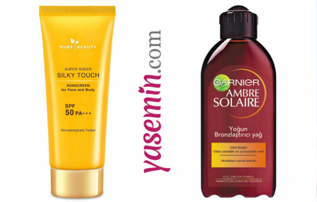 Silky Touch Sunscreen Face Body Spf 50 & Ambre Solaire Óleo bronzeador intenso