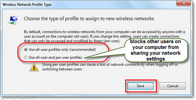 gerenciar o tipo de perfil de rede do Windows 7