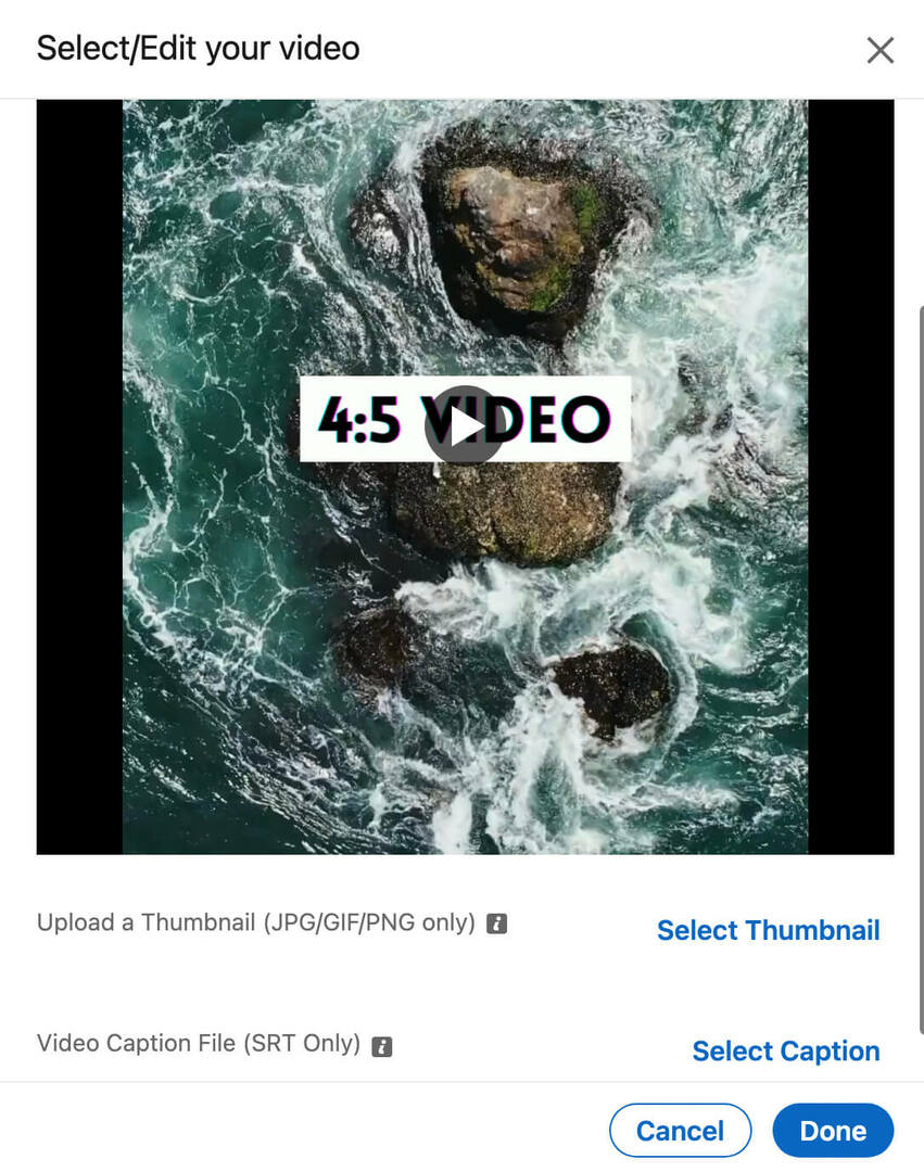 como-criar-um-vídeo de formato curto-workflow-publish-4-5-aspect-ratio-to-linkedin-thumbnail-example-15
