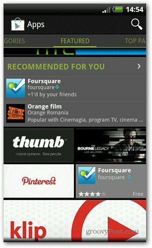 Links de aplicativos recomendados da Google Play Store