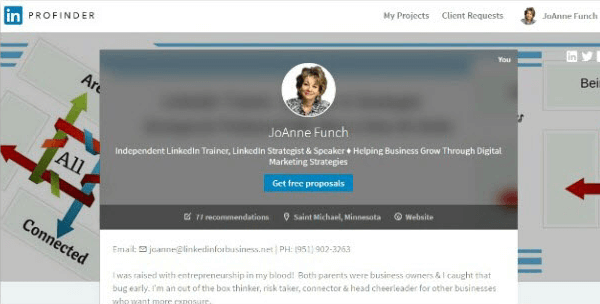 perfil profinder do LinkedIn