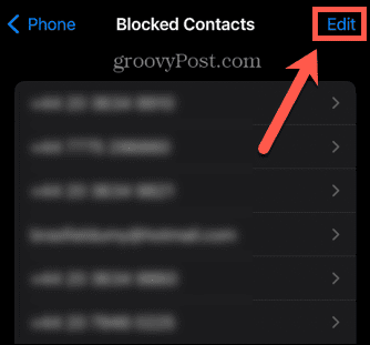 iphone editar contatos bloqueados
