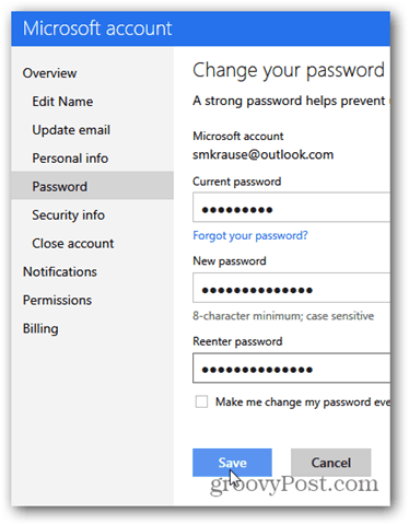 Como alterar a senha da sua conta de email do Outlook.com