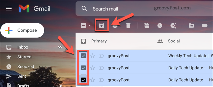 Arquivar e-mails no Gmail