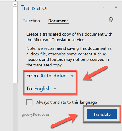 Traduzindo um documento PDF inteiro no Word