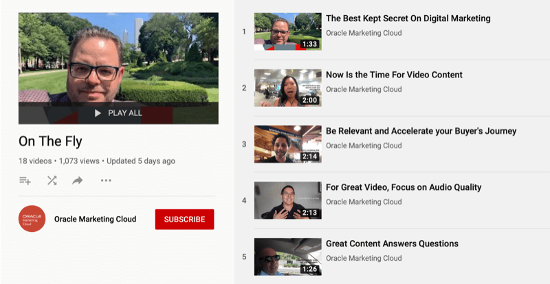 Oracle Marketing Cloud Série YouTube On the Fly