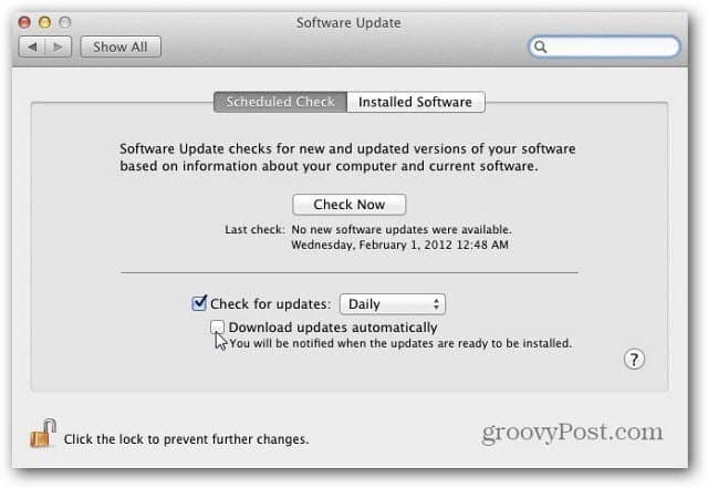 Configurar o recurso de atualização de software do Apple OS X Lion