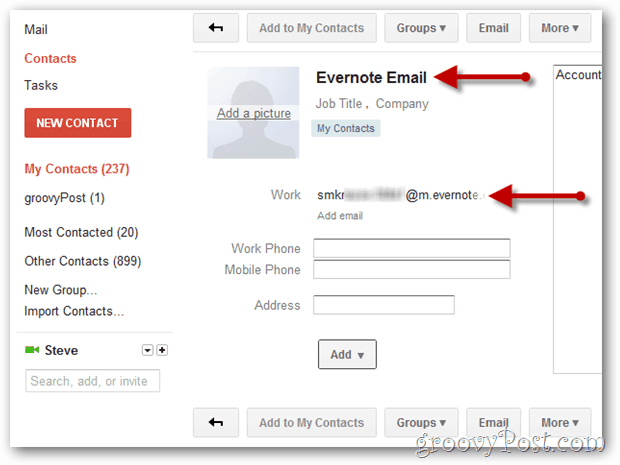 criar contato do gmail