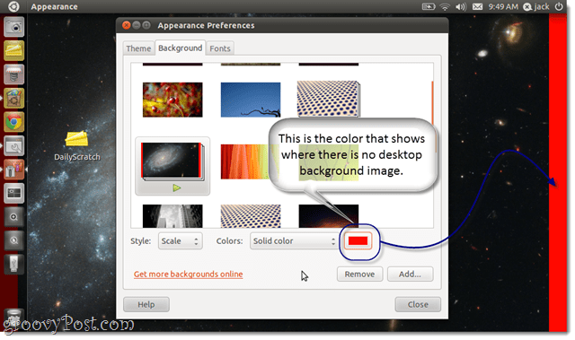 Como alterar o plano de fundo do papel de parede no Ubuntu