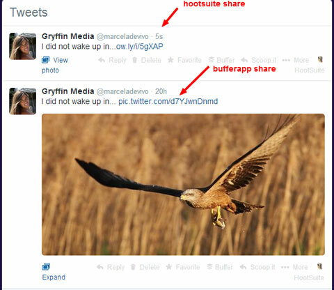 comparação de compartilhamento de imagem para Hootsuite e buffer