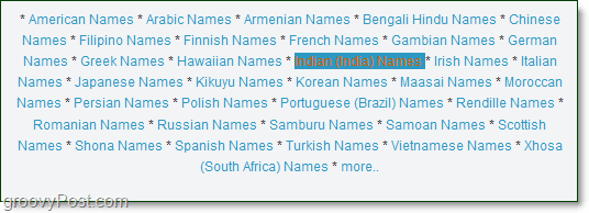 uma lista de nomes indianos para pronunciar