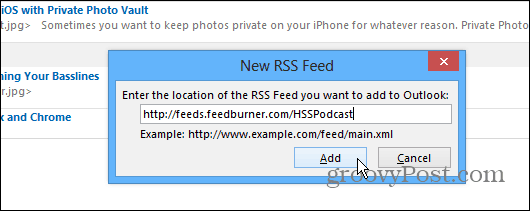Novo feed RSS