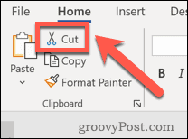 Botão de corte do Microsoft Word