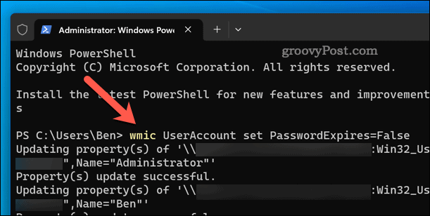 Definir expiração de senha para todas as contas locais no Windows 11