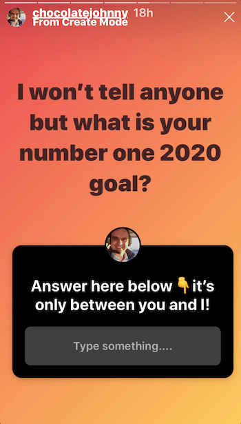 exemplo de postagem de história no Instagram usando adesivo de perguntas