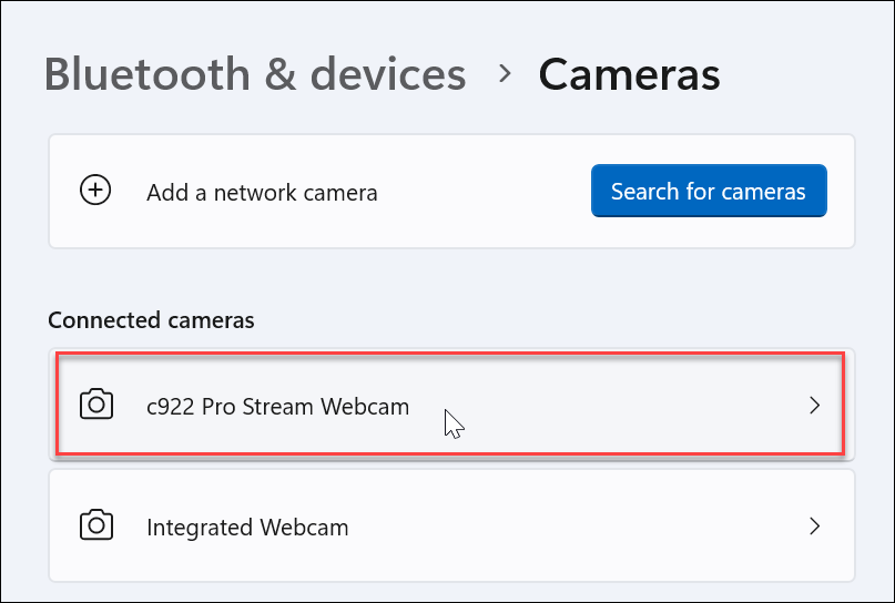 Gerenciar configurações de webcam no Windows 11