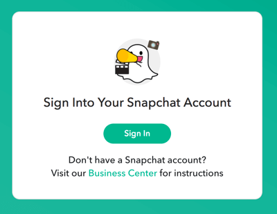 Faça login com suas credenciais de login do Snapchat.