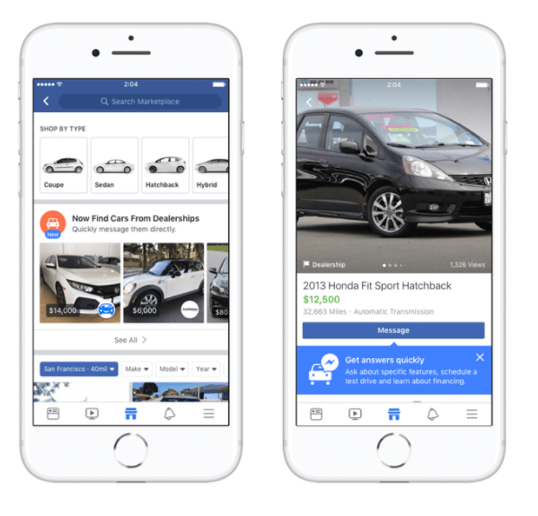 O Facebook Marketplace está fazendo parceria com os líderes da indústria automotiva Edmunds, Cars.com, Auction123 e outros para tornar a compra de carros mais fácil para os compradores nos EUA.