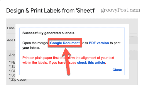 documento do Google Sheets