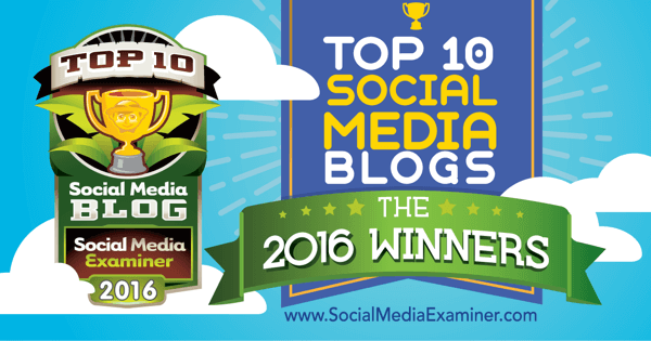 Concurso dos dez melhores blogs de mídia social de 2016