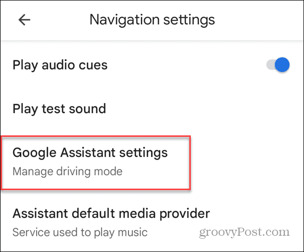 configurações do Google Assistente