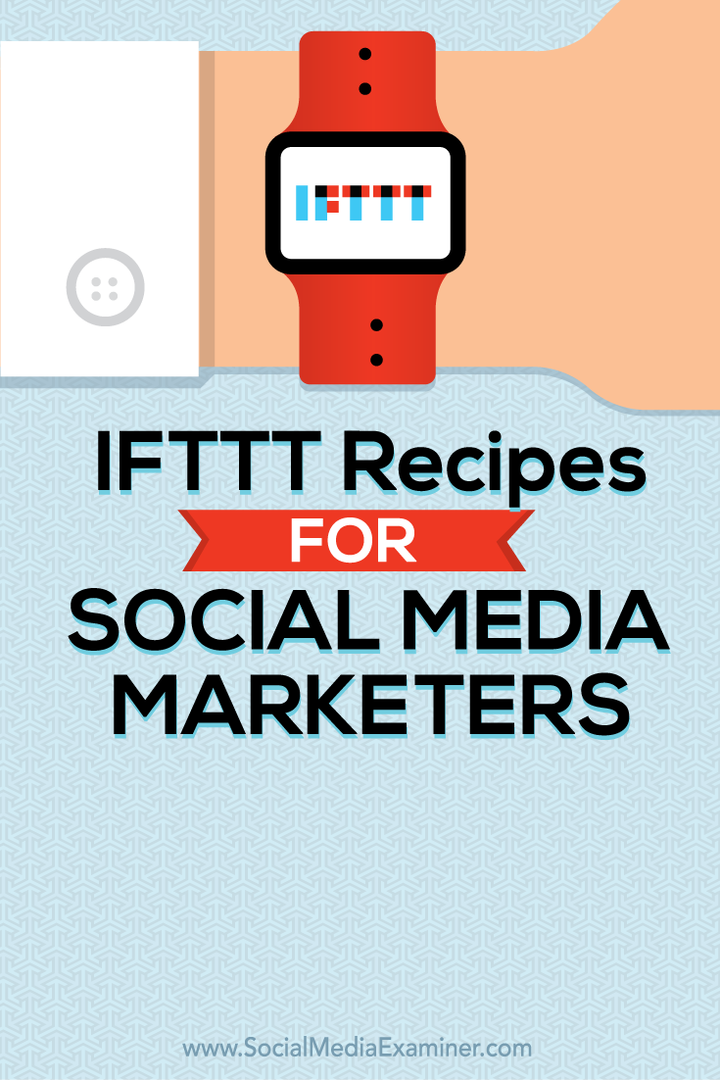 receitas ifttt para profissionais de marketing de mídia social