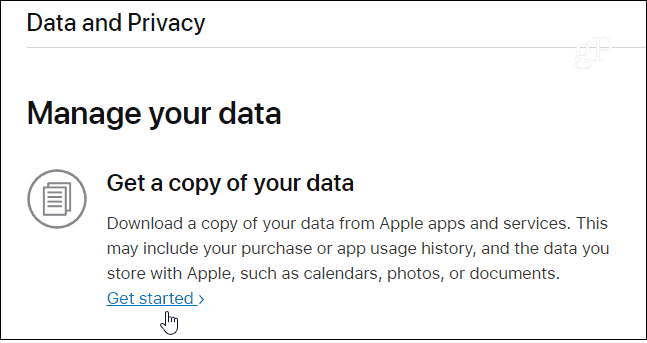 Obter uma cópia Apple Data