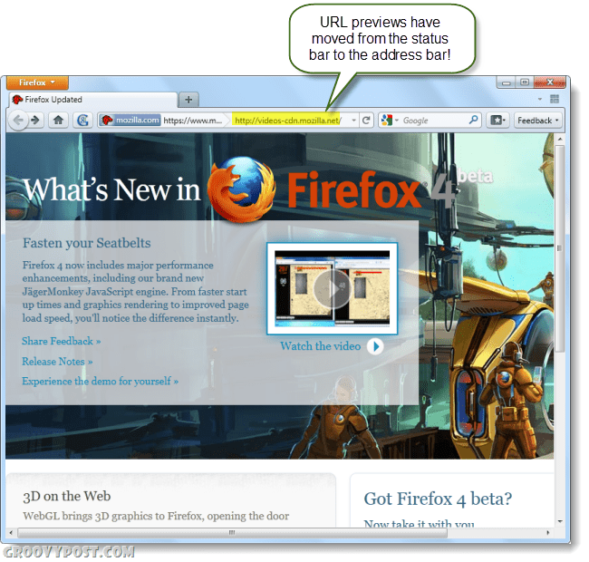 captura de tela do firefox 4 beta