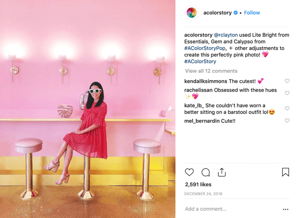 Crie um passo 7 da história A Color Story no Instagram mostrando uma postagem concluída.