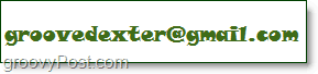 O endereço de email do groovedexter exibido como uma imagem para fins de exemplo