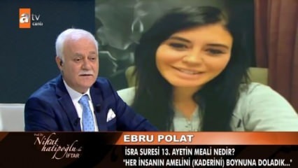 Ebru Polat conectado ao programa Nihat Hatipoğlu