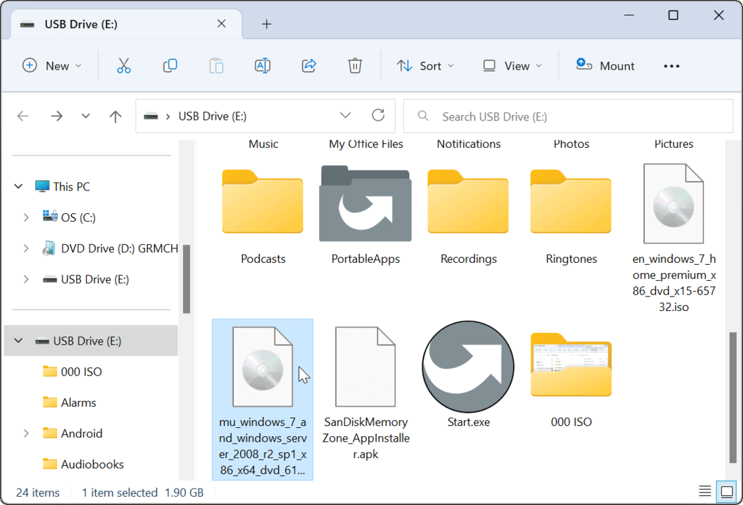 Montar uma imagem ISO no Windows 11