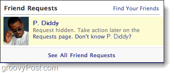 pedido de amizade escondido do facebook