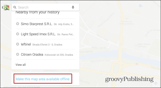 Endereço de exclusão do Google Maps para Android