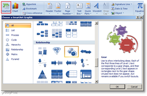 Inserir Smartart do Microsoft Word 2007