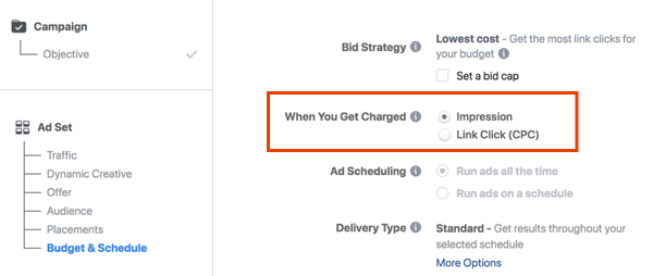 Preste atenção a quando você é cobrado por seus anúncios no Facebook.