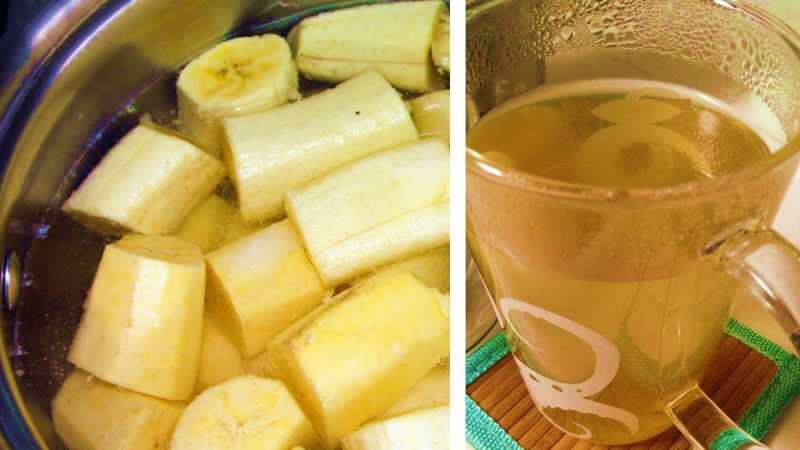 chá de banana contém altos níveis de potássio