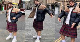 Compartilhamento de saia da Sefo! A tradição da Escócia vagou pelas ruas com o kilt.