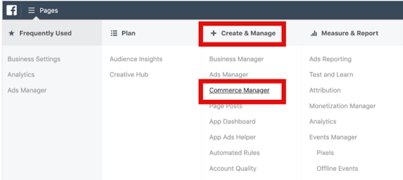 etapa 1 de como configurar o Commerce Manager no Facebook Business Manager