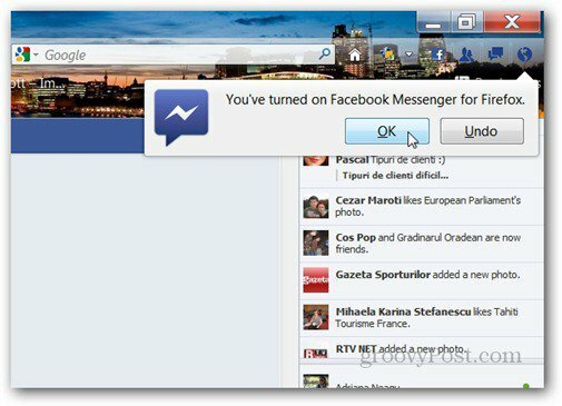 facebook messenger para notificação do firefox