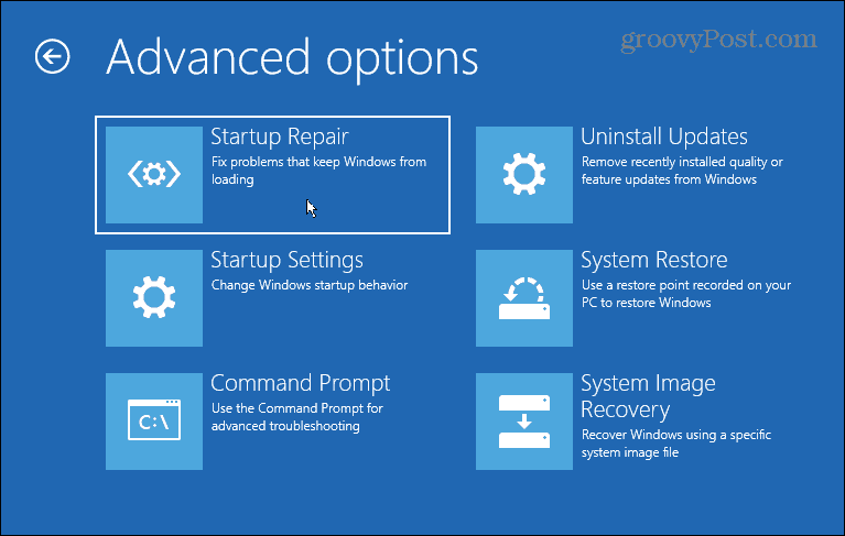 Opções avançadas Windows 11