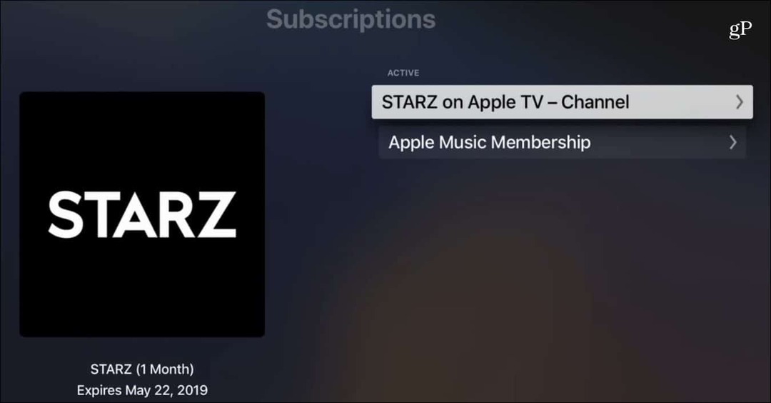 Cancelar assinatura de canal Apple TV