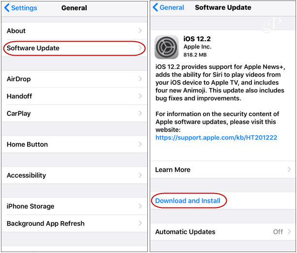 Atualização para iOS 12.2