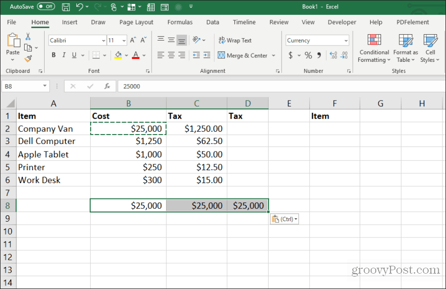 copiar uma célula para muitos no excel