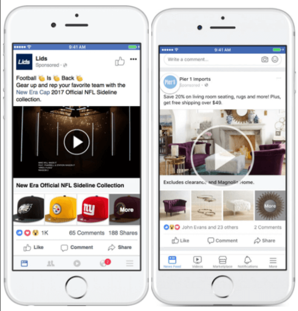 O Facebook atualiza os anúncios de coleções para ter mais flexibilidade na exibição de produtos.