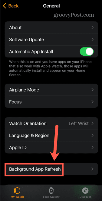 atualização do aplicativo de plano de fundo do apple watch